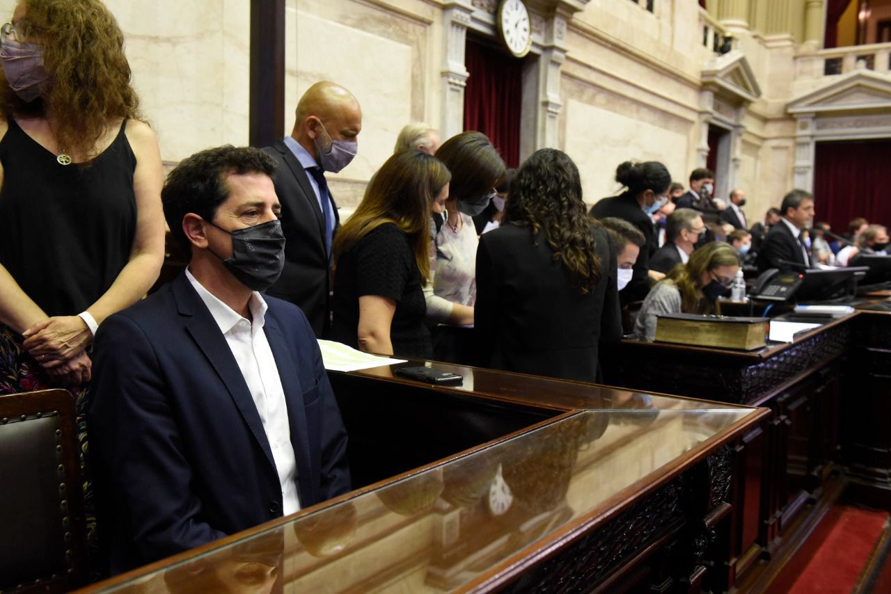 El ministro del Interior Eduardo "Wado" de Pedro, presente en la sesión en Diputados por el Presupuesto 2022 (Foto: prensa Ministerio del Interior).