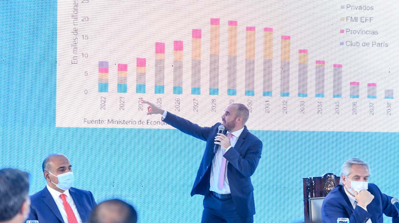 El ministro de Economía Martín Guzmán se reunió con los gobernadores para explicar cómo avanza la negociación con el FMI. (Foto: Ministerio de Economía).