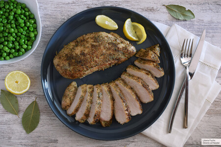 pechugas de pollo en salmuera seca de laurel y pimienta