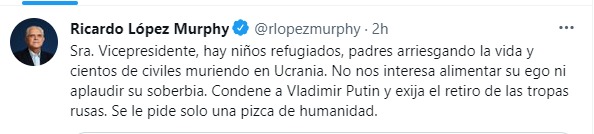 El tuit de Ricardo López Murphy