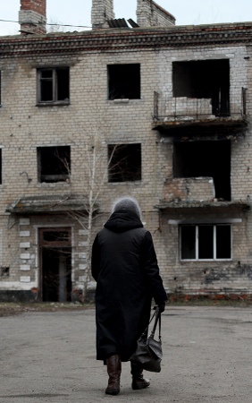 Ucrania Krasnogorivka Donetsk edificios destruidos Foto AFP