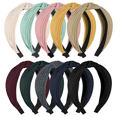 HBselect Diademas Pelo Nudo 10 Pcs,Suave Punto Turbantes Para Chica Mujer Multicolor Accesorio Pelo