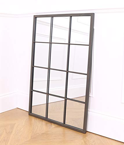 Select Mirrors - Camden - Espejo de pared, rectangular, de metal, diseño tipo ventana, 60 cm x 90 cm (metal rústico)