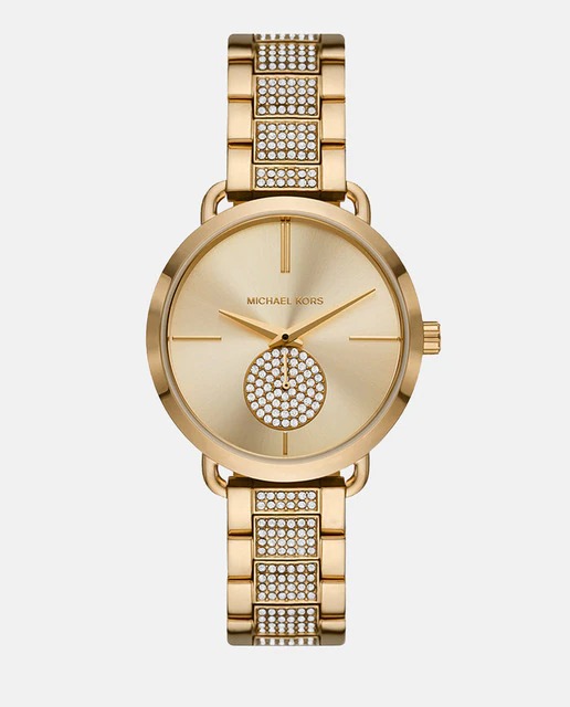 Reloj de mujer Portia MK4602 de acero dorado