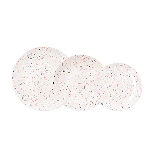 Bidasoa Trivial Vajilla de Porcelana Completa Moderna 18 Piezas Llanos hondos |6 Platos Postre, Blanco, Estandar