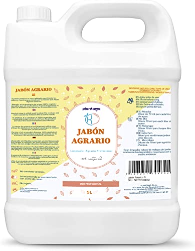 PLANTAWA Jabón Potásico 5L, Actúa por Contacto, Mejora Defensa de Las Plantas, 100% Natural, Pulgón, Mosca Blanca, Araña Roja, Cochinilla