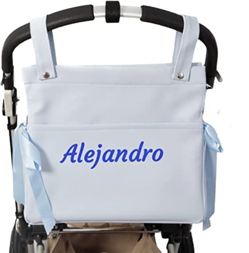 Danielstore Bolso Talega Polipiel Personalizado Carrito Bebe Nombre Bebe Bordado