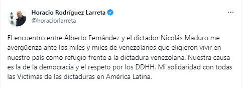 El mensaje de Horacio Rodríguez Larreta (Foto: Twitter/@horaciolarreta)