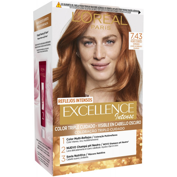 L'OREAL EXCELLENCE INTENSE TINTE Rubio Cobrizo Dorado
