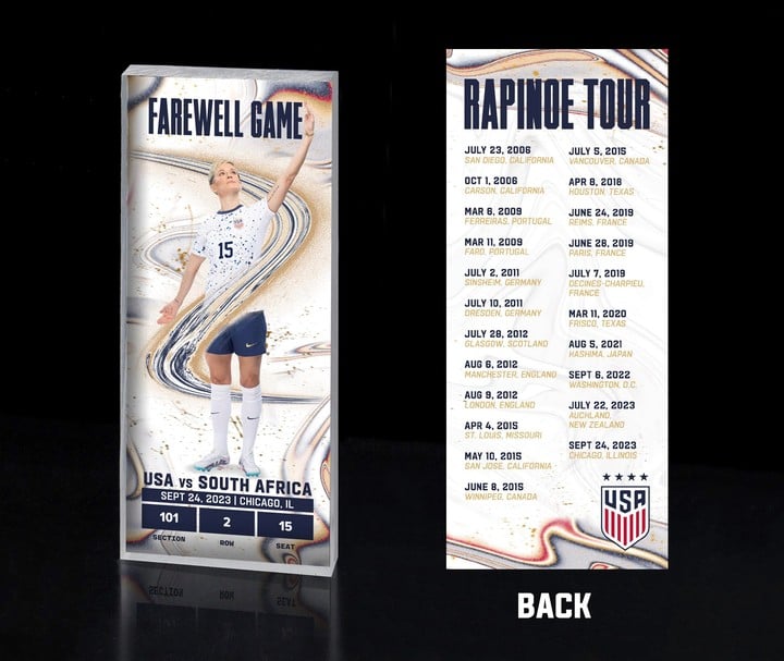 La colección de entradas del Rapinoe Tour (EFE).