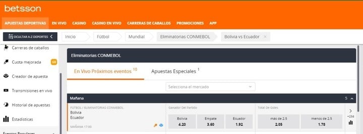 Así pagan las apuestas en Bolivia - Ecuador.