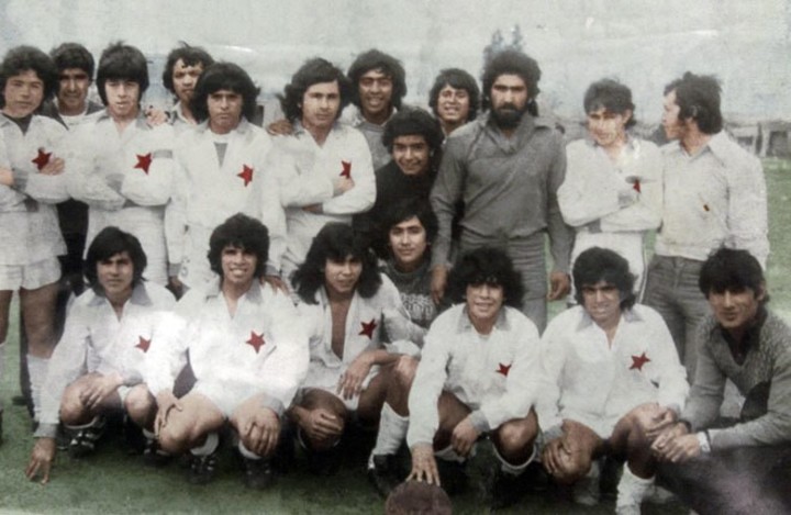 Diego Maradona en Estrella Roja, un club de barrio de Fiorito. (Gentileza Estrellas Unidas de Villa Fiorito)