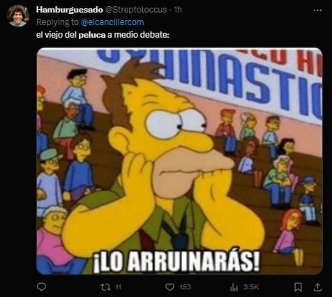 Los mejores memes del debate presidencial entre Sergio Massa y Javier Milei. (Captura: Twitter)