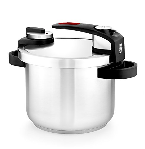 BRA Tekna - Olla a presión rápida 6 litros, acero Inoxidable, apta para todo tipo de cocinas, incluido inducción, gris