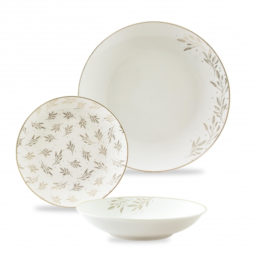 Vajilla de Porcelana Filo Oro de 18 pzas CARREFOUR HOME Foliage