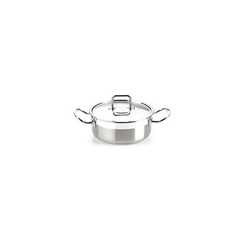 BRA Profesional Cacerola con Tapa de Acero Inoxidable, Gris, 20 cm