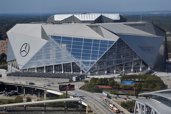 El Mercedes Benz Stadium, de última tecnología. (AP Photo/Mike Stewart, File)