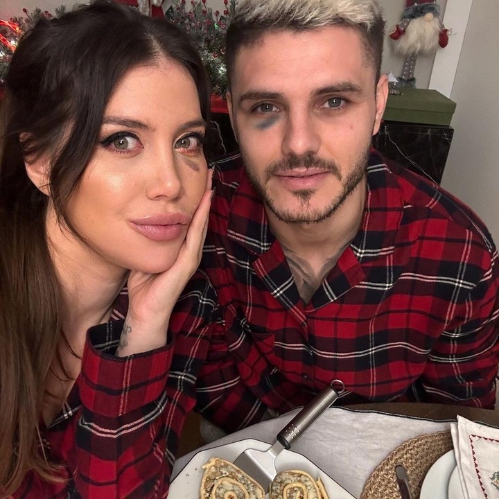 Mauro Icardi y Wanda Nara, en Navidad.