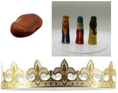 10 Coronas, Regalo Sorpresa y Haba para Roscón de Reyes (10 Unidades)