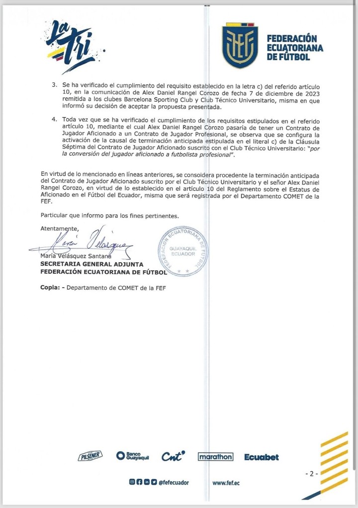 El documento de la FEF sobre el Caso Rangel.