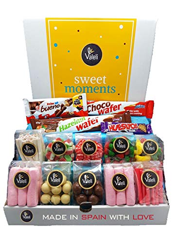 Valeli, Chocolates y Golosinas Cesta dulces y chocolatinas, Caja Regalo Original: Cumpleaños - 1 kg paquetes, bolsas