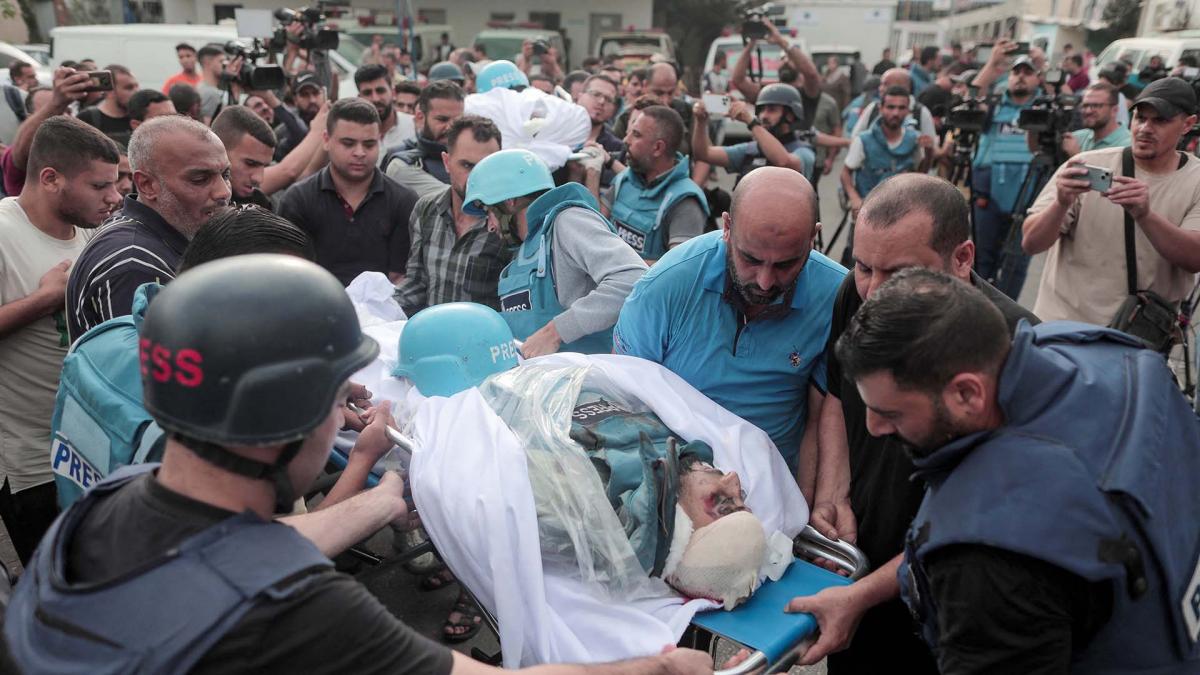 Funeral del periodista Said alTaweel y del fotoperiodista Mohammed Sobboh Foto AFP