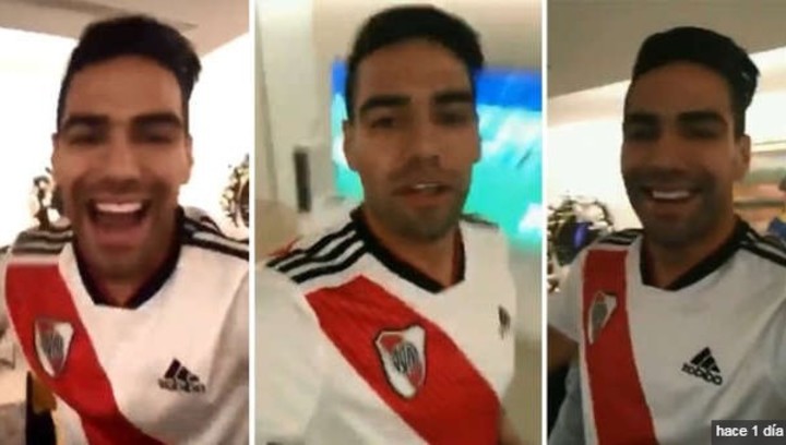Falcao se mostró más de una vez con la camiseta de River desde que dejó el club.