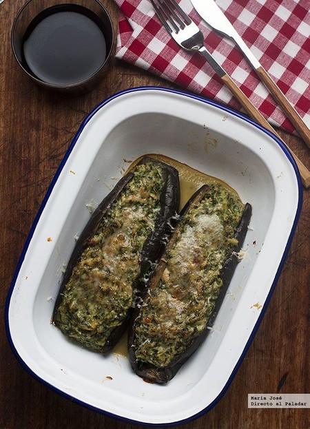 Berenjenas rellenas con Espinacas