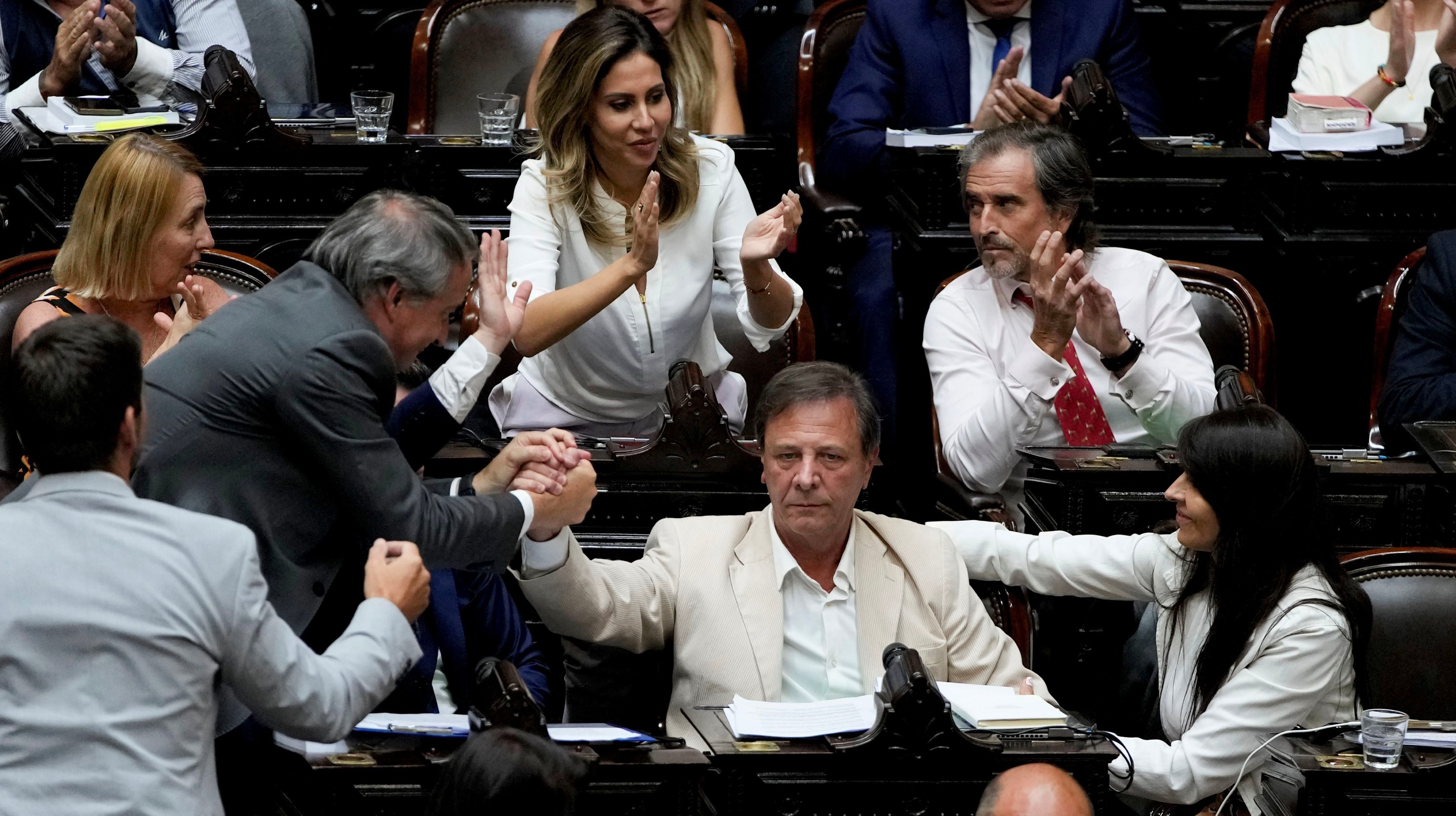 En medio de la tensión en el oficialismo, Oscar Zago fue desplazado de la presidencia del bloque de La Libertad Avanza. (Foto: AP /Natacha Pisarenko)