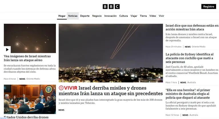 Así repercutió en el mundo el ataque de Irán a Israel. (Captura: BBC)