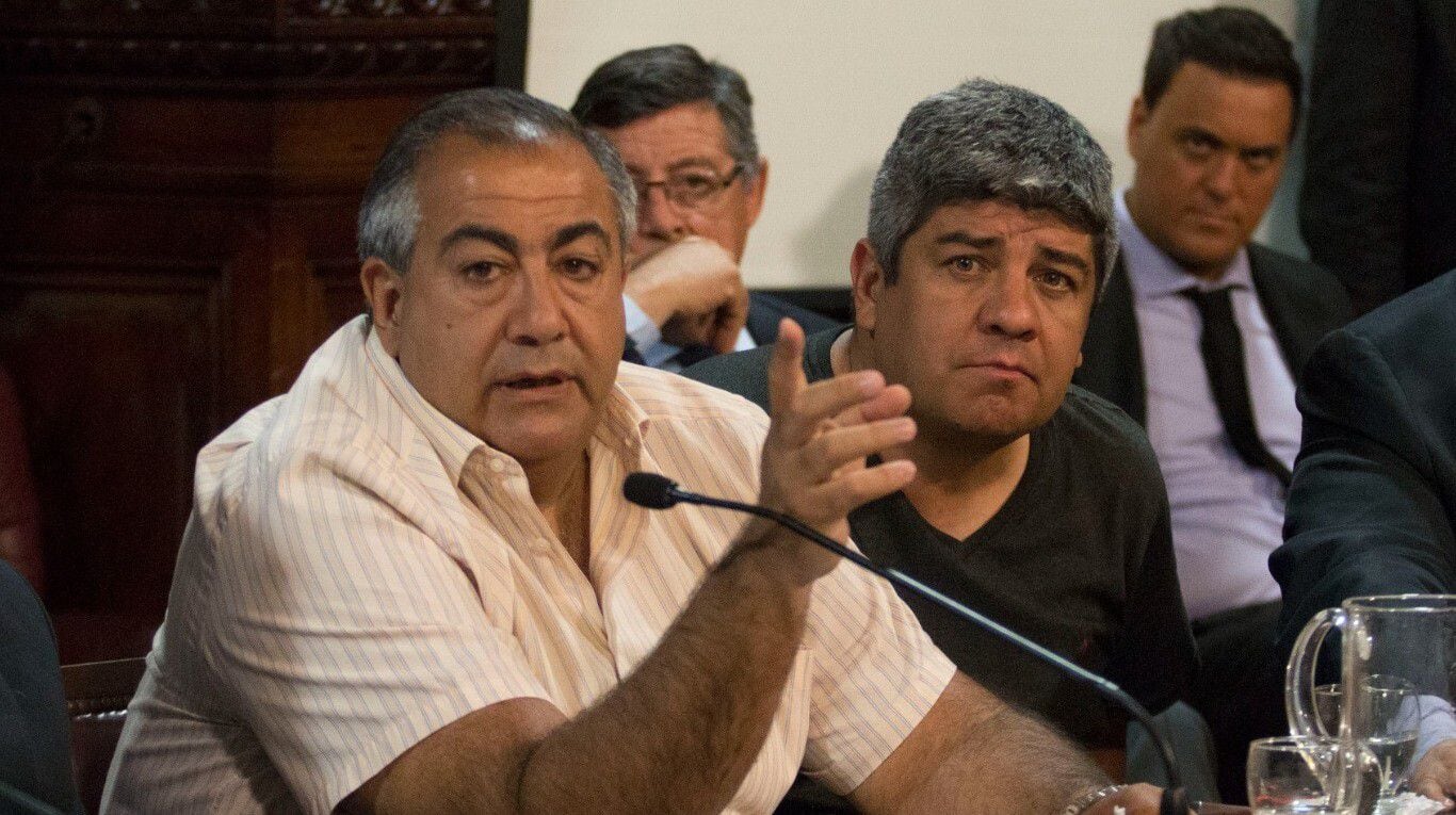 Héctor Daer y Pablo Moyano, dos de los tres cotitulares de la central obrera. (NA - Daniel Vides)