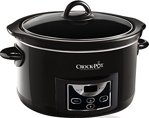 Crockpot Olla de Cocción Lenta Digital para Preparar Multitud de Recetas, 4,7 L, Acero Inoxidable, 35.0012 Centimeters X 26.0096 Centimeters X 30.988 Centimeters, Negro, 230W, Negro