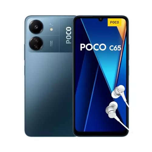 Xiaomi Poco C65 - Smartphone de 8+256GB, Pantalla de 6.74” 90Hz HD+, MediaTek Helio G85, Triple cámara 50MP+2MP+QVGA, 5000mAh, NFC, Azul (Versión ES)