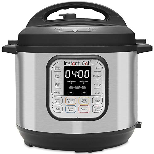 Instant Pot Duo 7 en 1 Olla a Presión Programable con 13 Programas para Cocción lenta, Arrocera, Yogurtera o Vaporera, Color Negro/Acero Inoxidable, 5.7 L