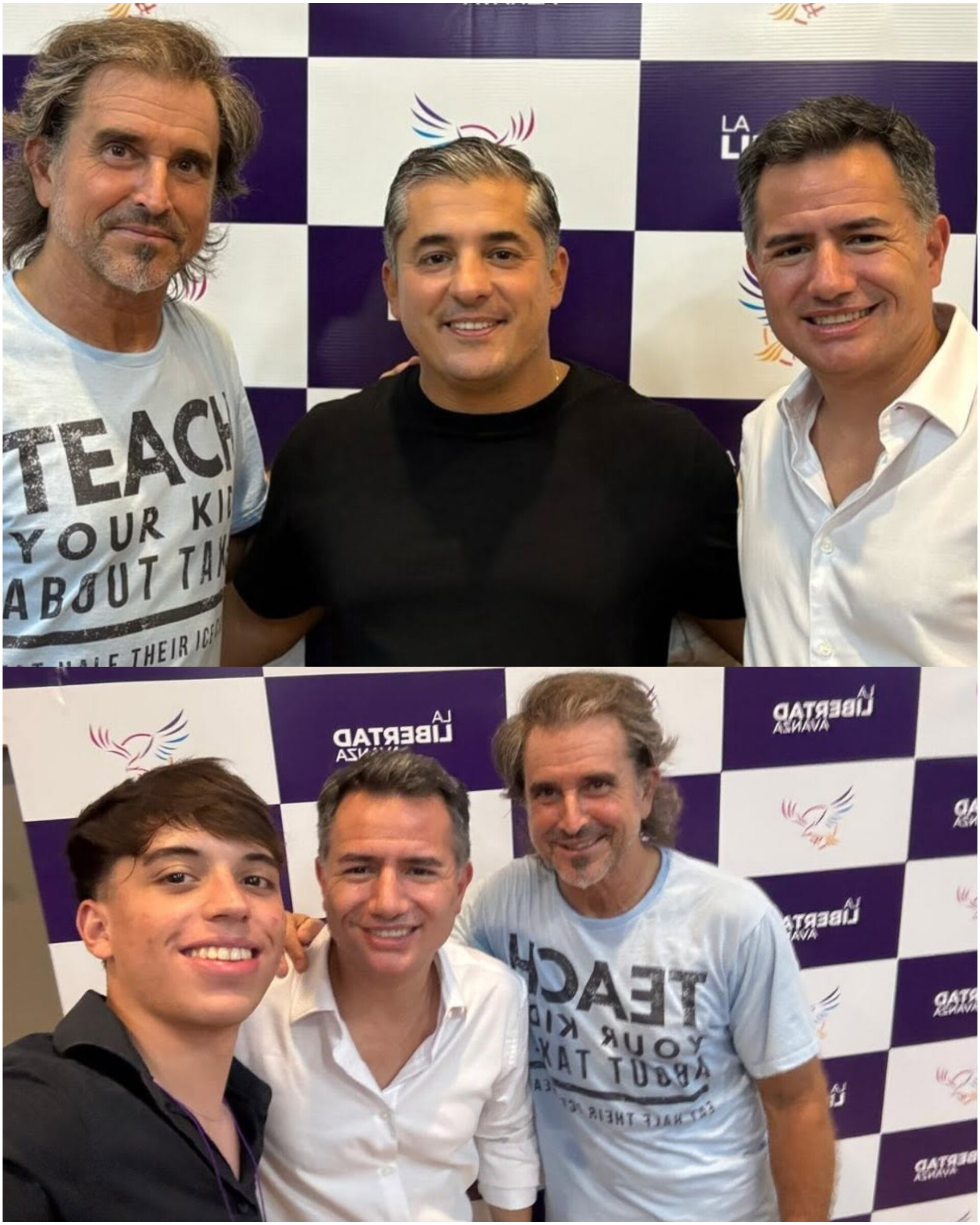 Quiroga y Gudiño con los organizadores