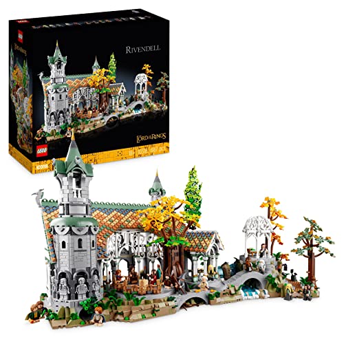 LEGO® 10316 Icons EL SEÑOR DE LOS Anillos: RIVENDEL, Maqueta para Construir de la Tierra Media, Gran Set de Juego inmersivo, 15 Minifiguras: Frodo, Bilbo, Gandalf, Legolas, (Exclusivo de Amazon)
