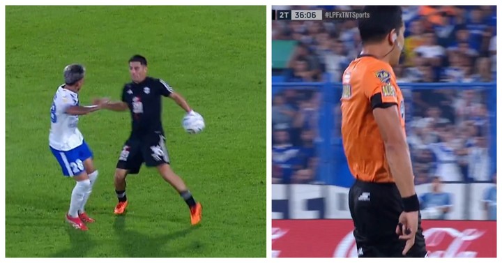 La pelota da claramente en la mano izquierda de Bracamonte, que amplía el volumen del cuerpo. Rey Hilfer señala que el brazo estaba pegado al cuerto...