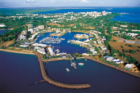 Aerial View Of Cullen Bay Marina Darwin