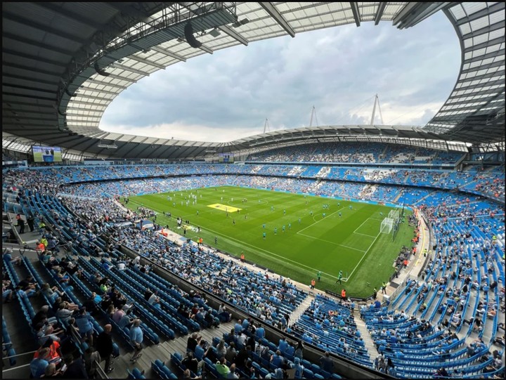 El estadio del City antes del duelo vs. Leicester City