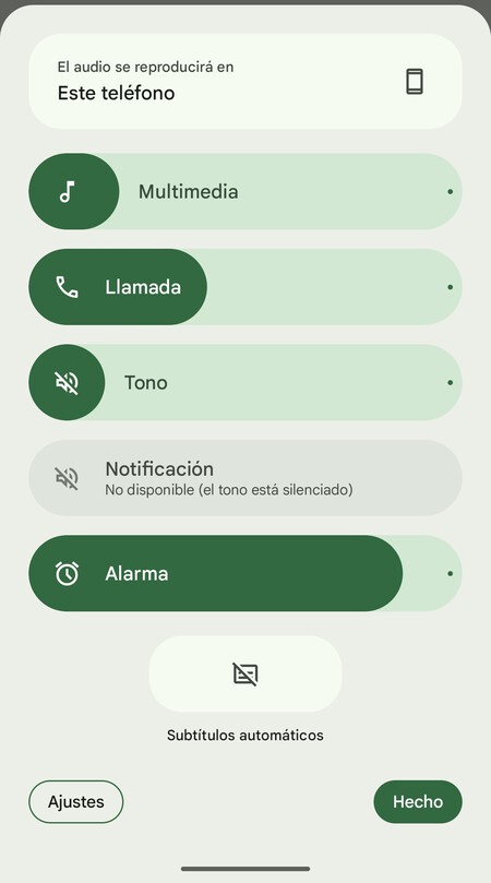 Android 16 Panel Volumen