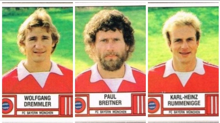 Los tres del Bayern, campeones de la Copa de Alemania y subcampeones de la vieja Champions, antes de jugar el Mundial 82.