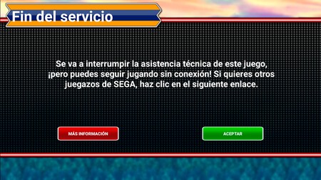 Aviso de fin de servicio en el Sonic 4 Episode II