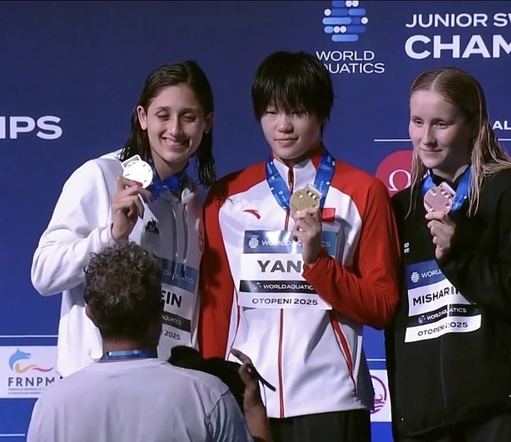 El podio de este miércoles, con Hein a la izquierda.