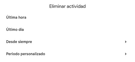 Eliminación de datos por periodos de tiempo