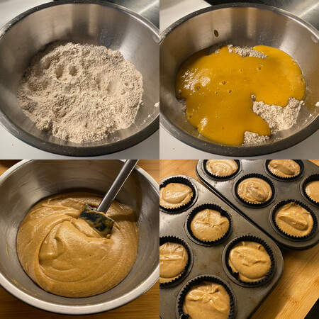 paso a paso muffins de calabaza