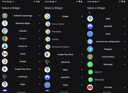Listado de widgets que estarán disponibles en Android Auto