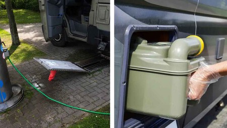 Vaciar aguas grises y aguas negras camper