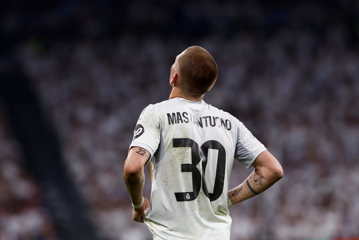 Mastantuono, uno de los argentinos que figuran en el ranking a pesar de la seguidilla de suplencias con Real Madrid. (EFE/Daniel González)