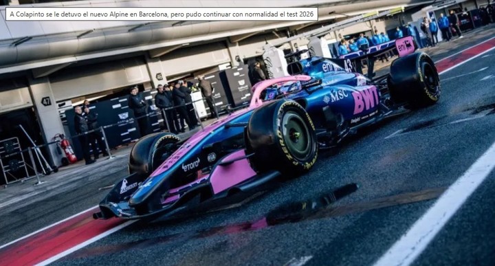 El Alpine de Franco Colapinto en Barcelona.
