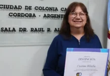 El Concejo caroyense distinguió a Cristina Villalba